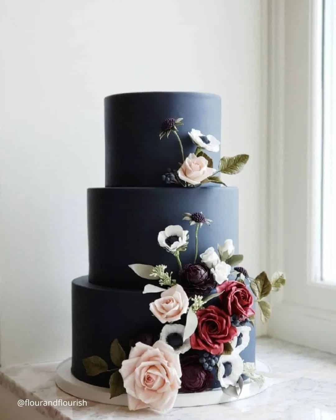 Black, Red, and White Wedding Cakes