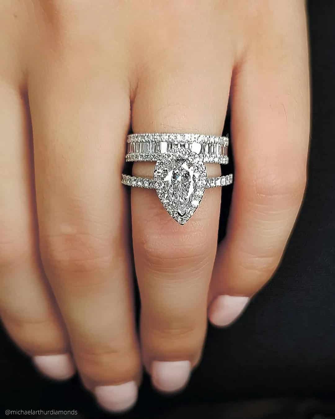 Pave Band Engagement Rings