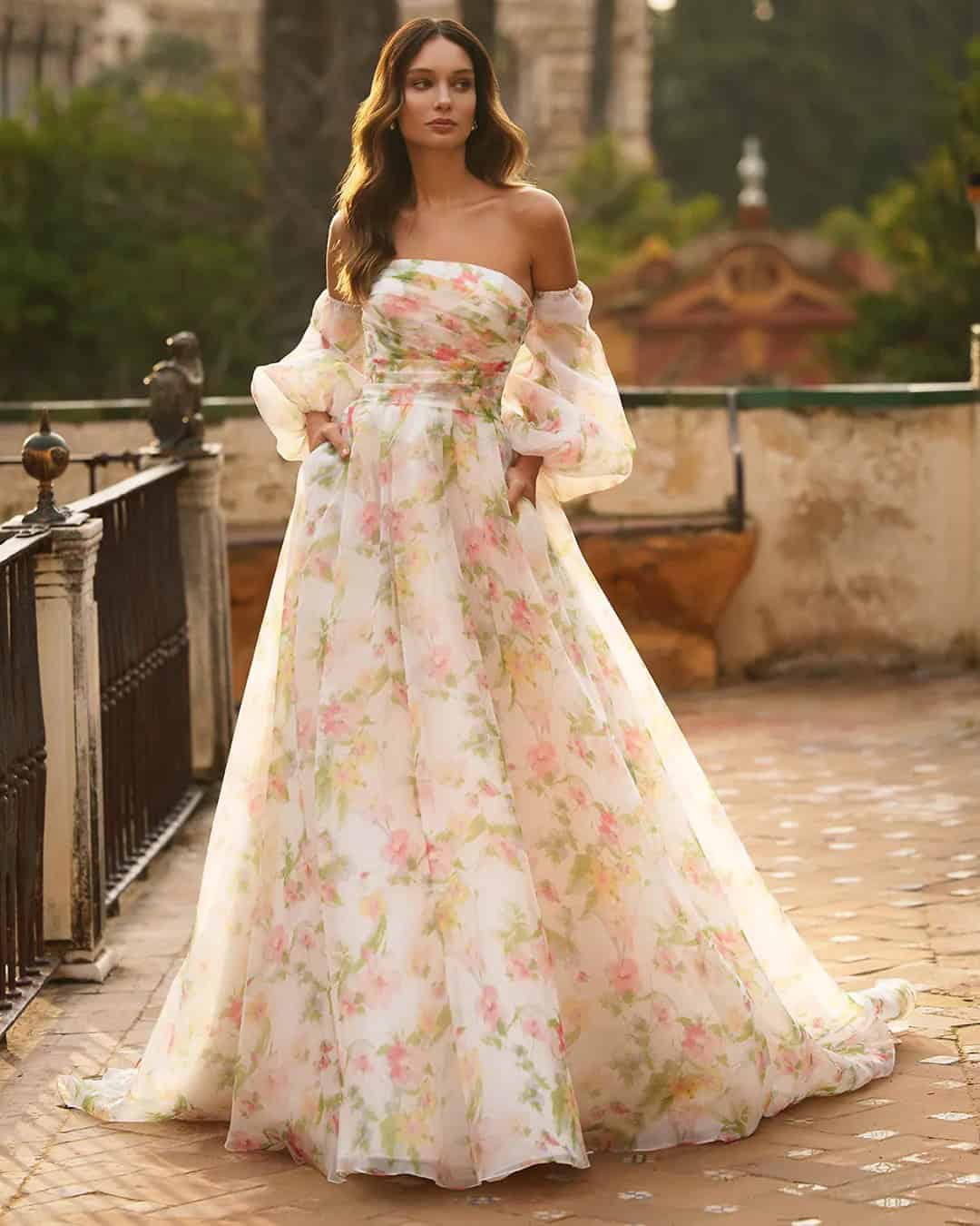 Watercolor Wedding Floral Dresses