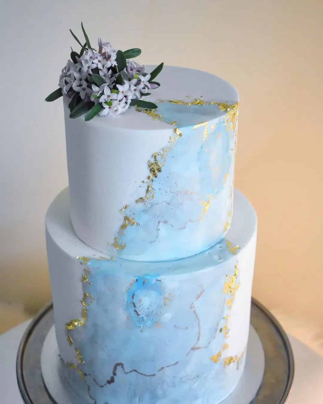 Light Gray Marble Wedding Cakes