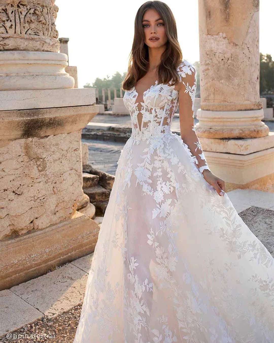 Pnina Tornai Floral Wedding Dress