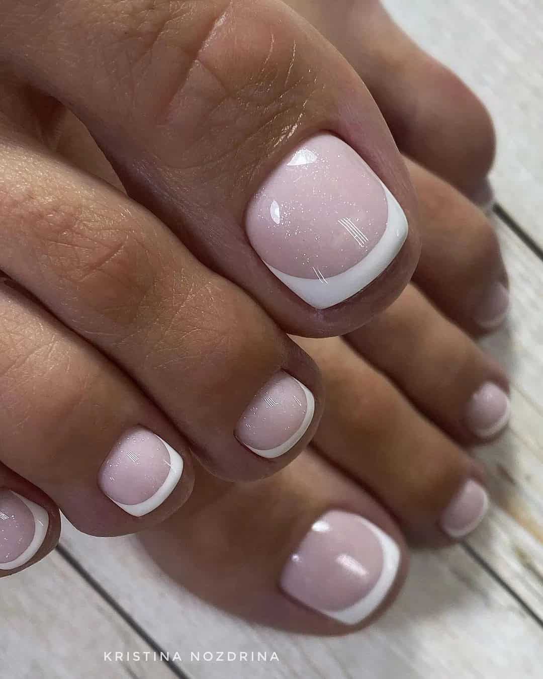 French Bridal Toe Nails