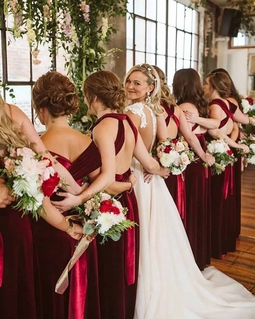 Red And White Bridesmaid Dresses Ideas