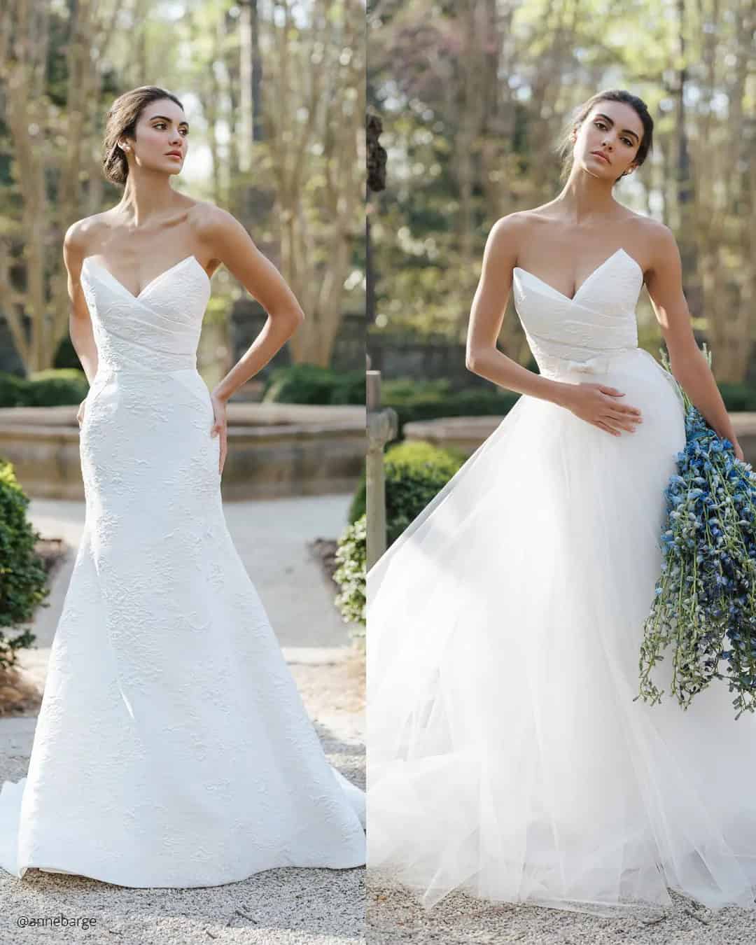 Convertible Wedding Dress Detachable Skirt