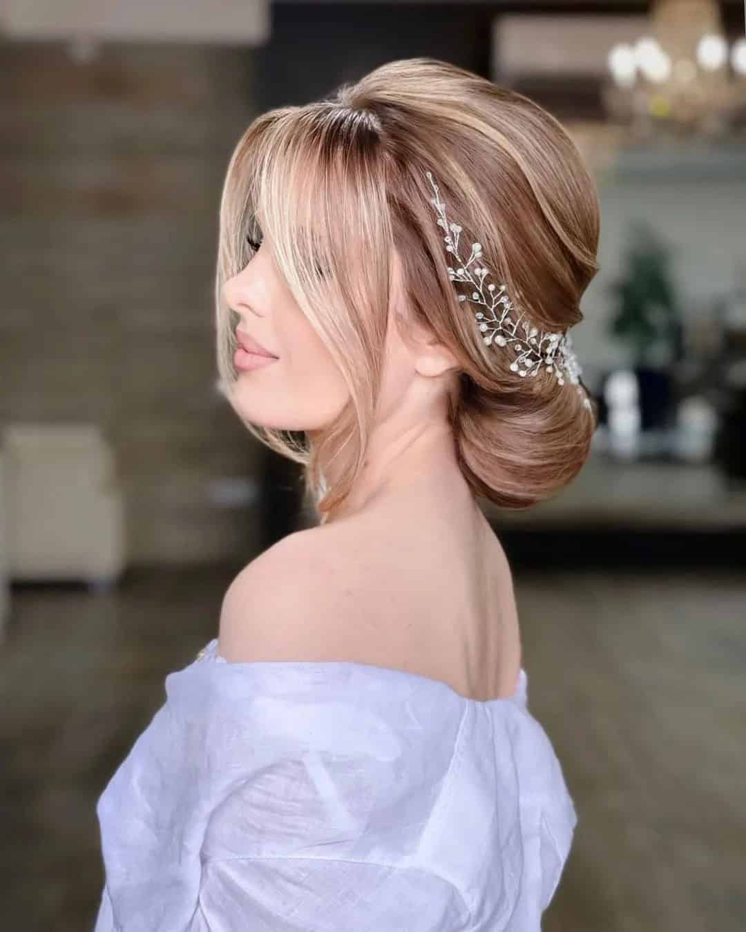 Wedding Hairstyles With Curtain Bangs