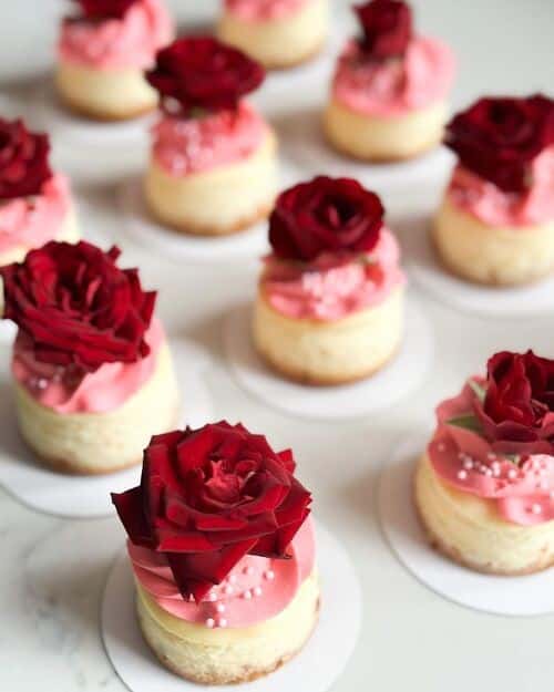 Rose Mini Cheesecakes