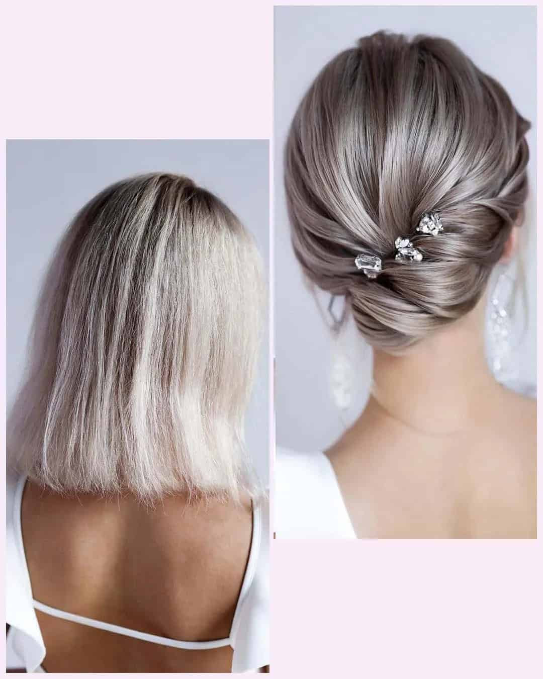 Cute Side Wedding Updos for Short Hair