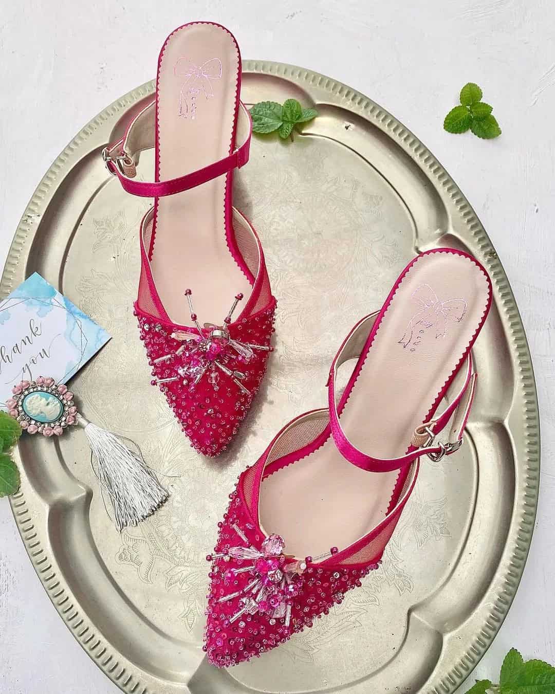 Lace Shoes In Red