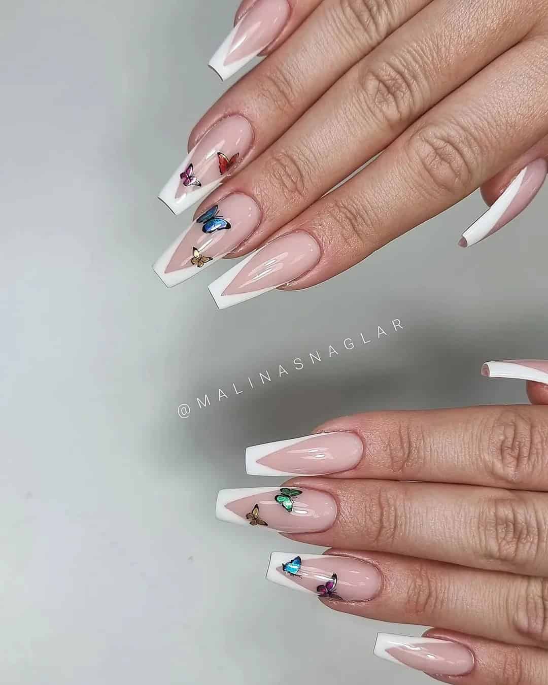 Cute French Tip Wedding Nails