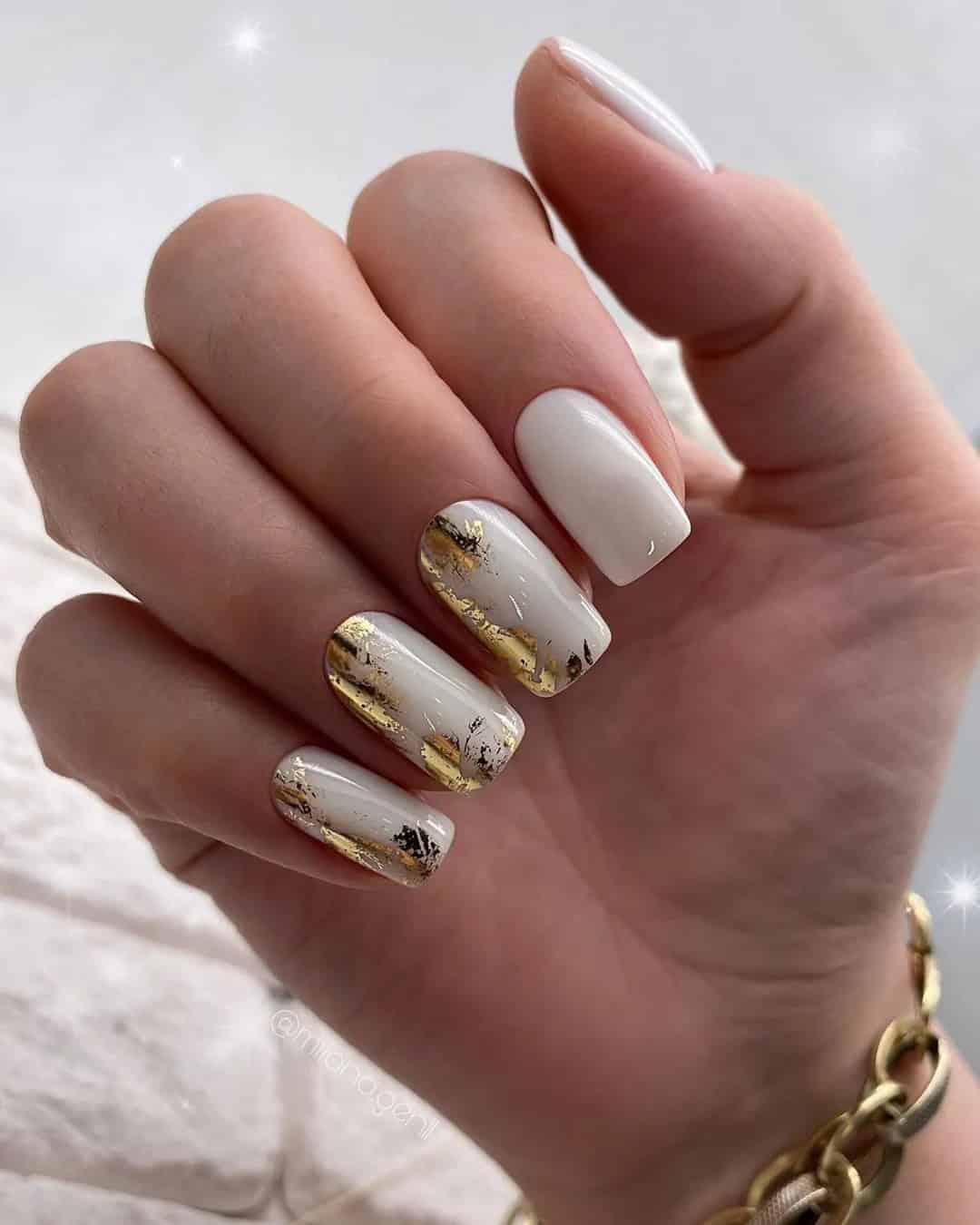 White Nails for Wedding