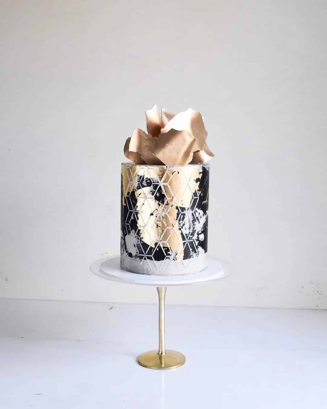 Black, White And Gold Cakes