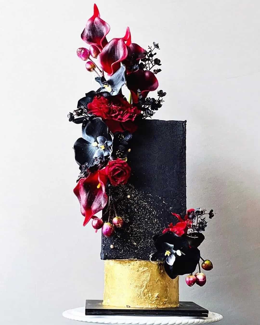 Black and Red Wedding Cake