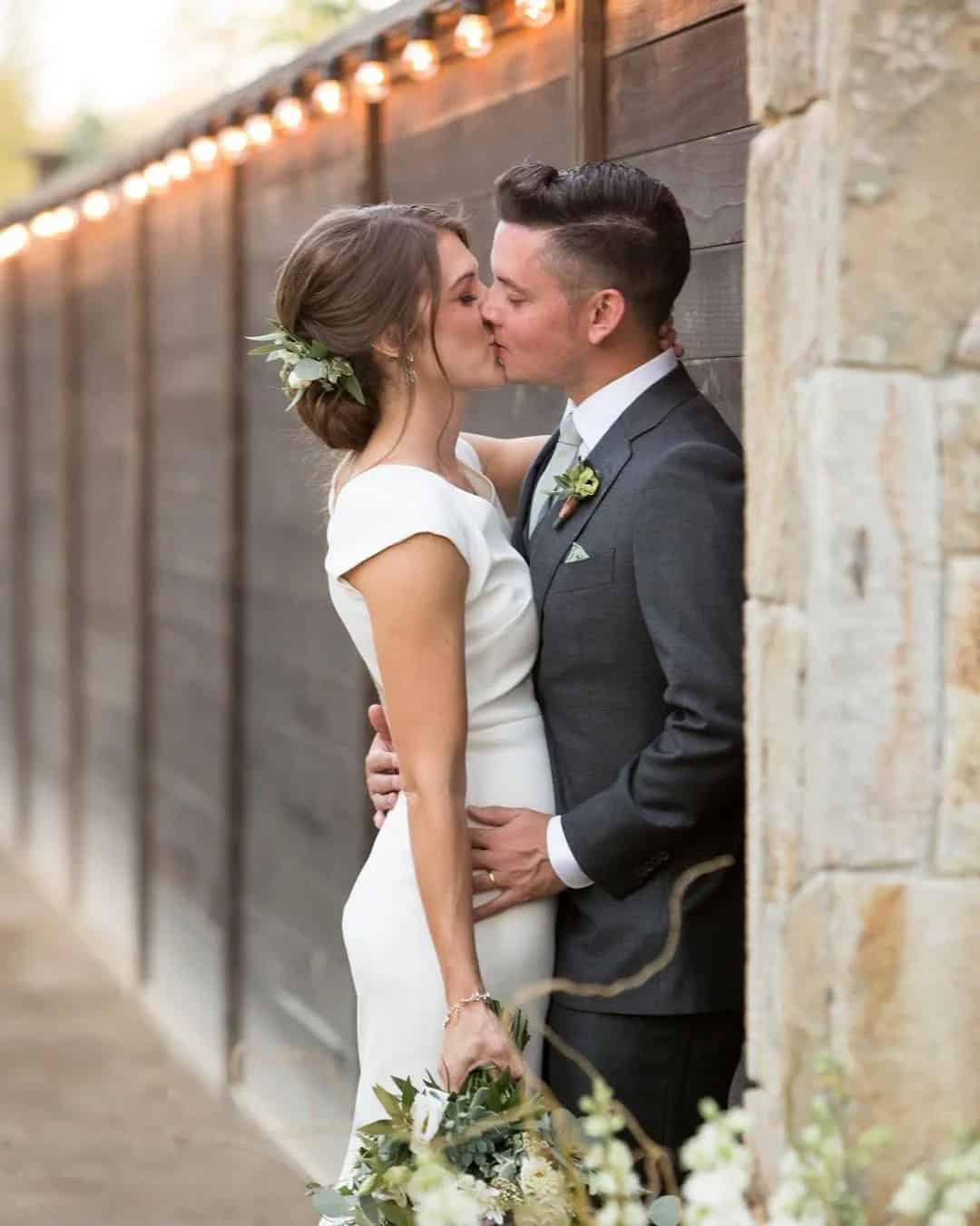 Romantic Wedding Kiss