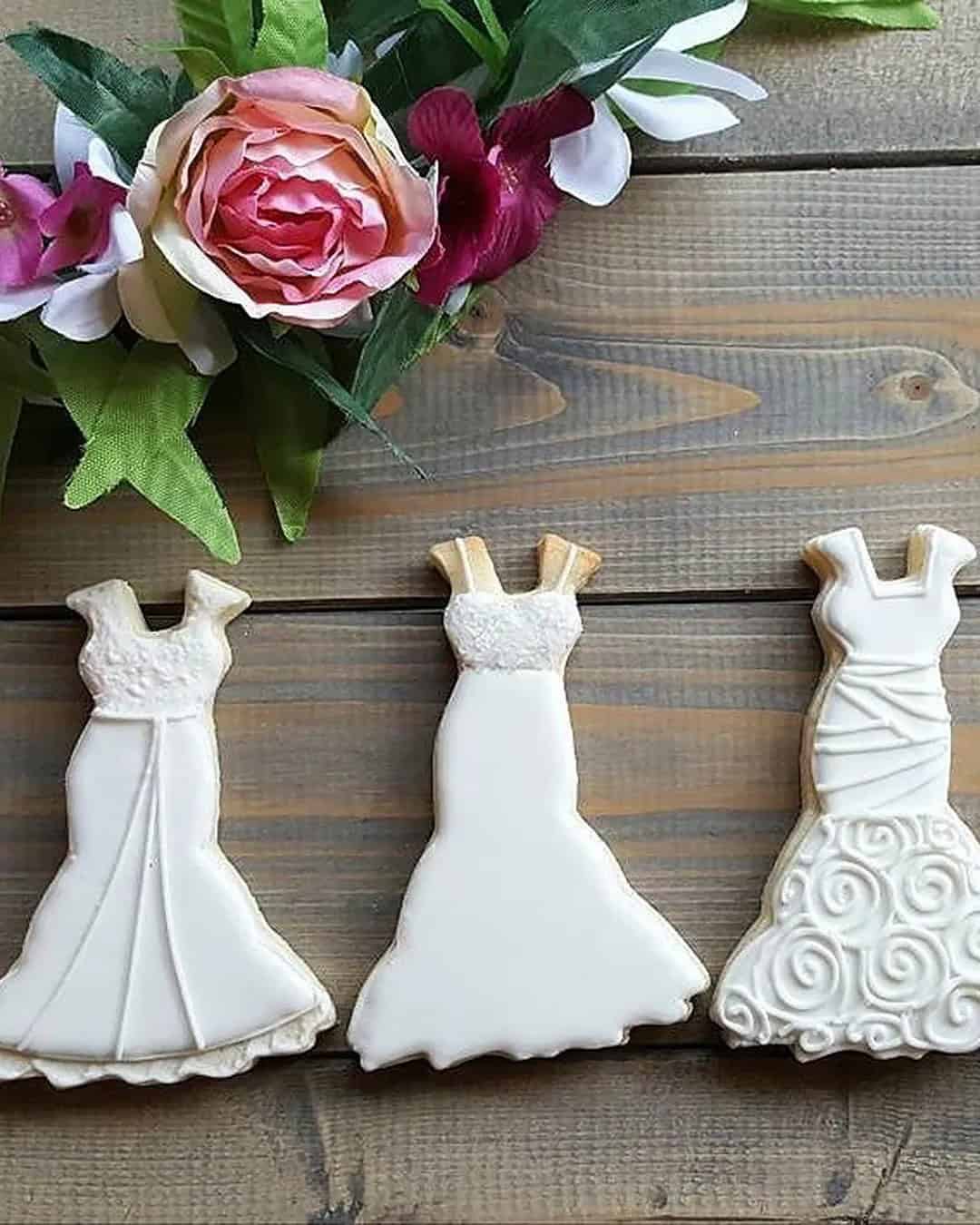 Fancy Wedding Dresses Shape Cookies