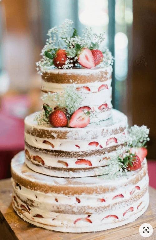 Strawberry naked cake