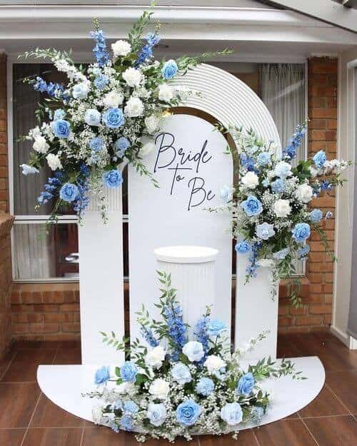 1 Blue Floral Photo Backdrop