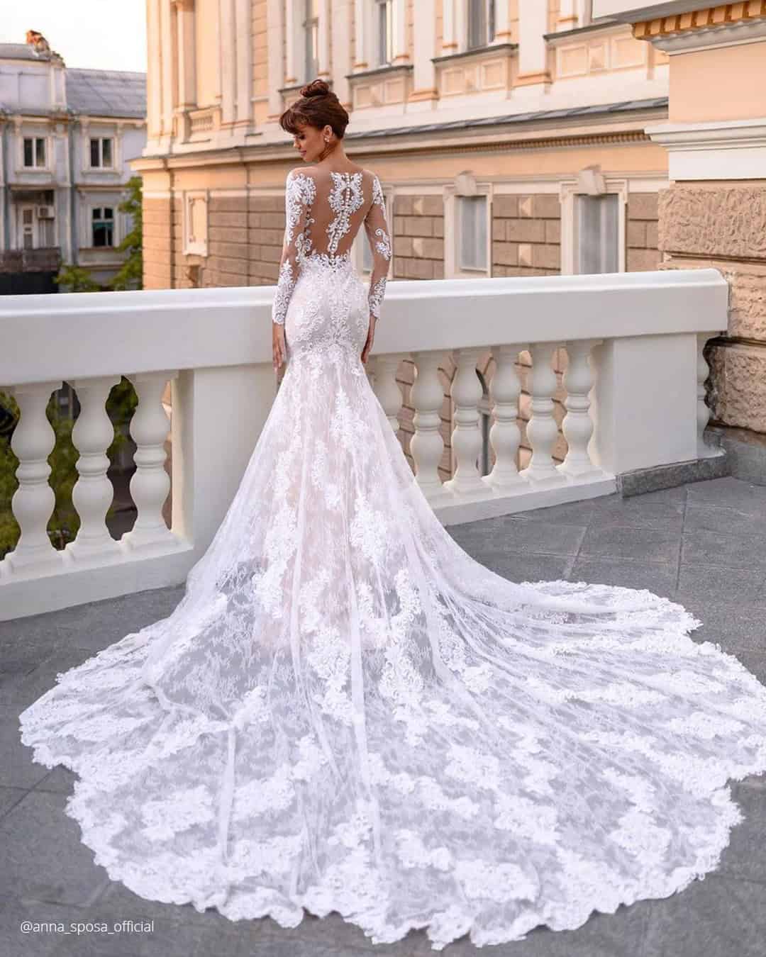 Illusion Long Sleeve Wedding Gowns