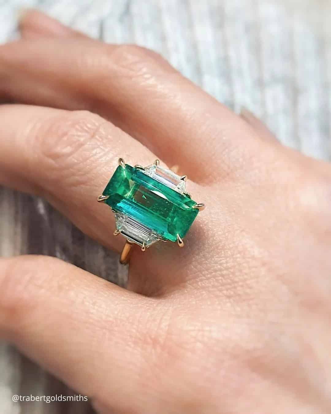 Emerald And Green Sapphires Engagement Rings