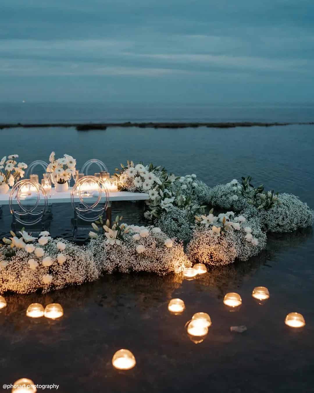 Wedding Dinner Set Up in the Water