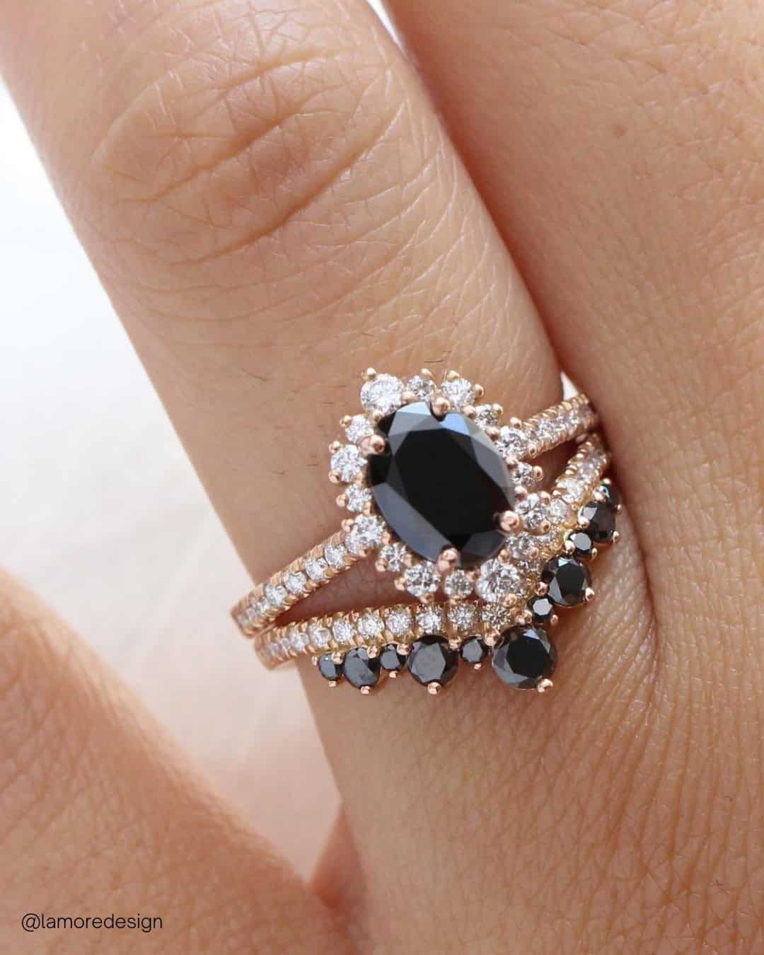 Black diamond wedding rings for women