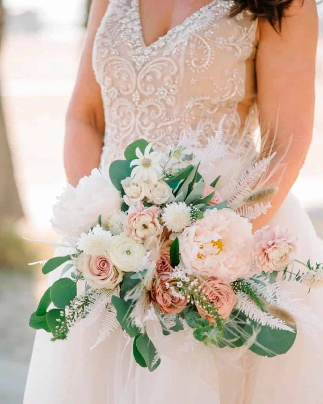 Peaches and Creams Bridal Bouquets