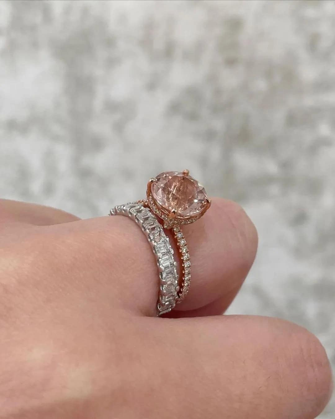 Gorgeous Morganite Ring Sets