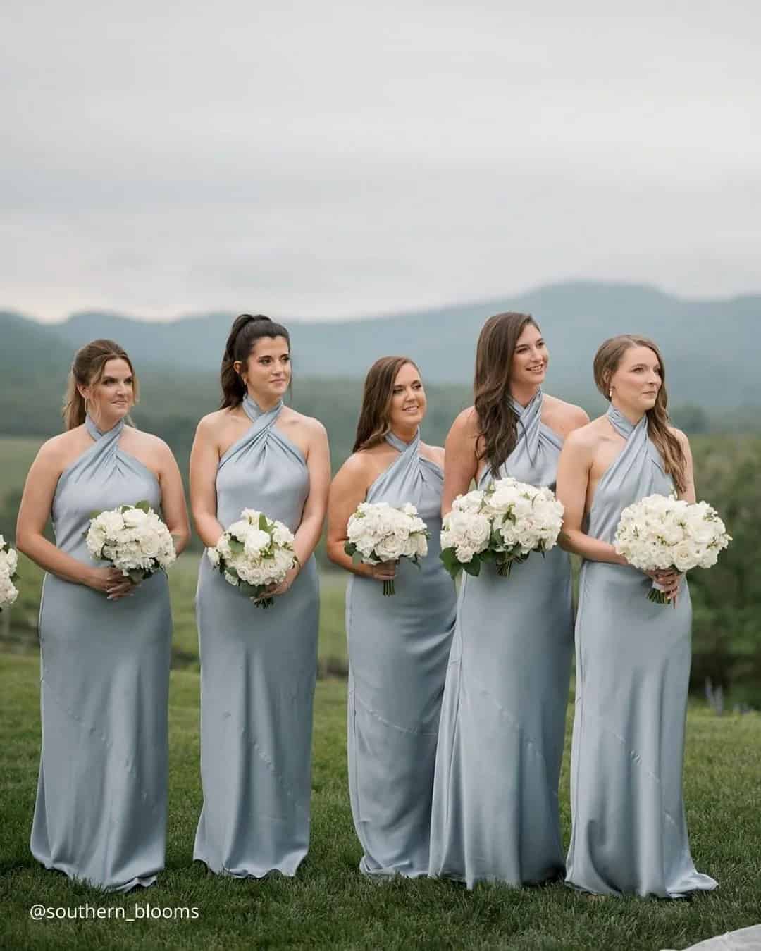 Blue And White Bridesmaid Dresses