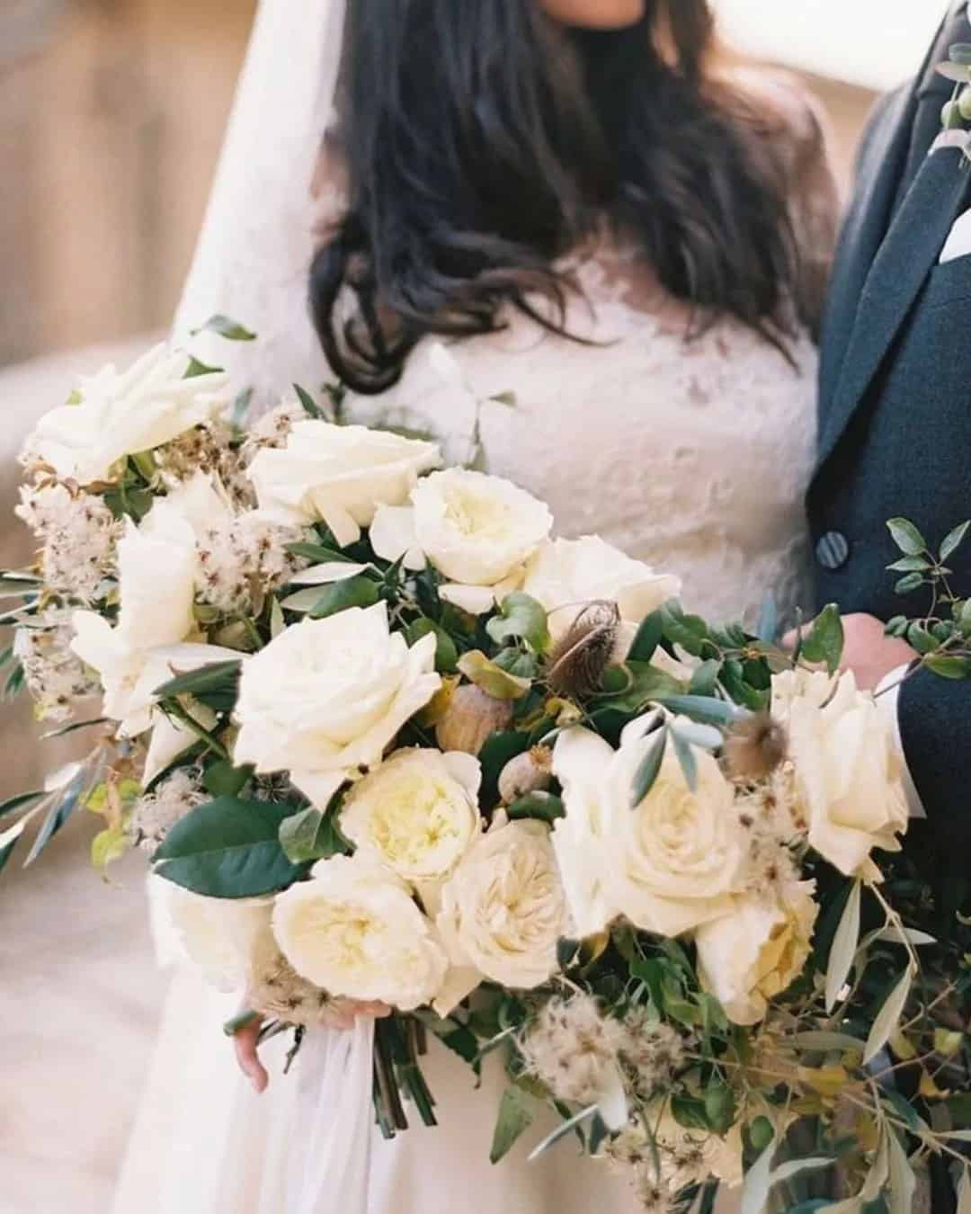 Natural Bridesmaids Bouquets with Greenery