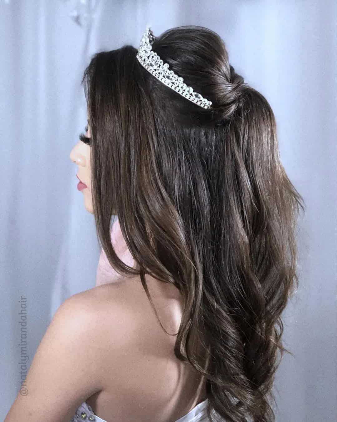 Half Up Half Down Wedding Hairstyles Straight Hair