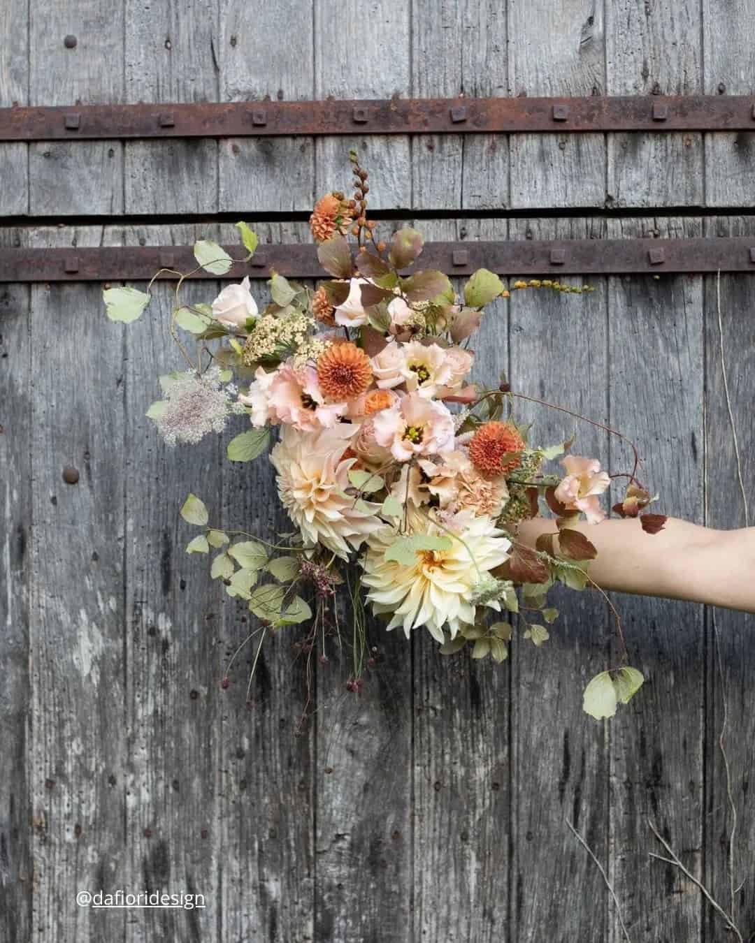 Fall Wedding Bouquets With Dahlias