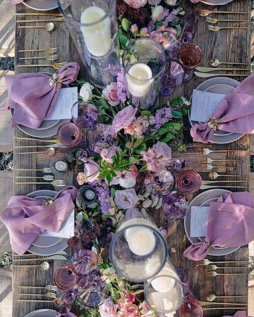 25 Pastel Purple Table Arrangement