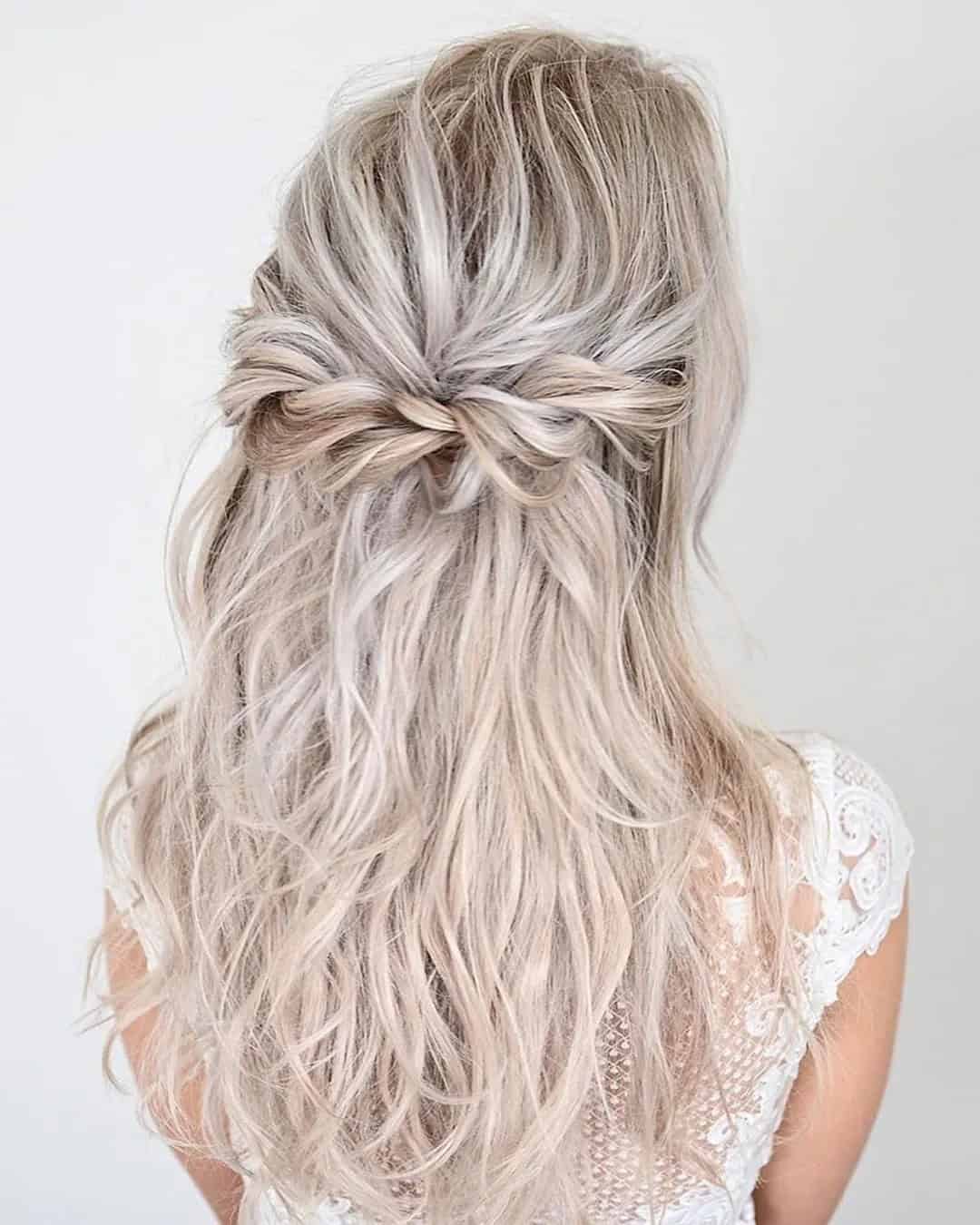 Half Up Wedding Hairstyles For Thin Hair