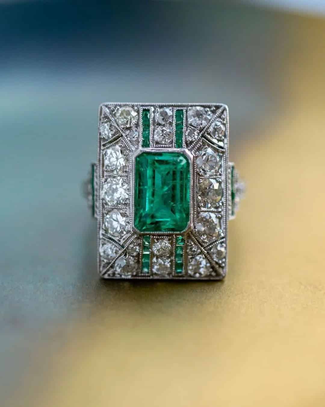 Vintage Emerald Engagement Rings