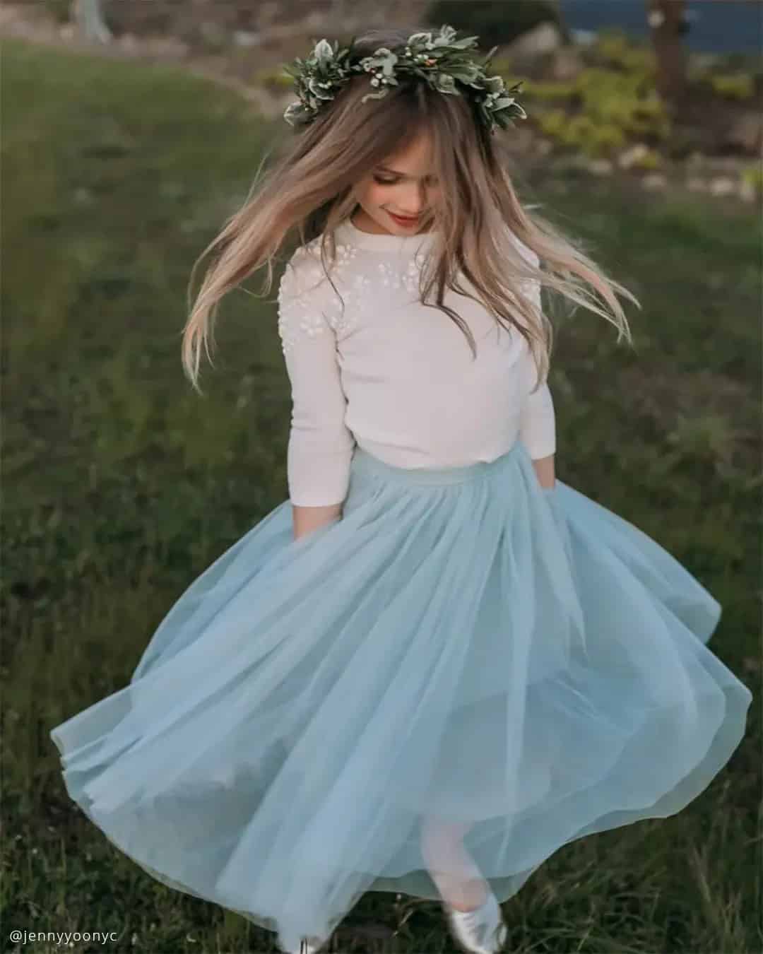 Blue Flower Girl Dresses