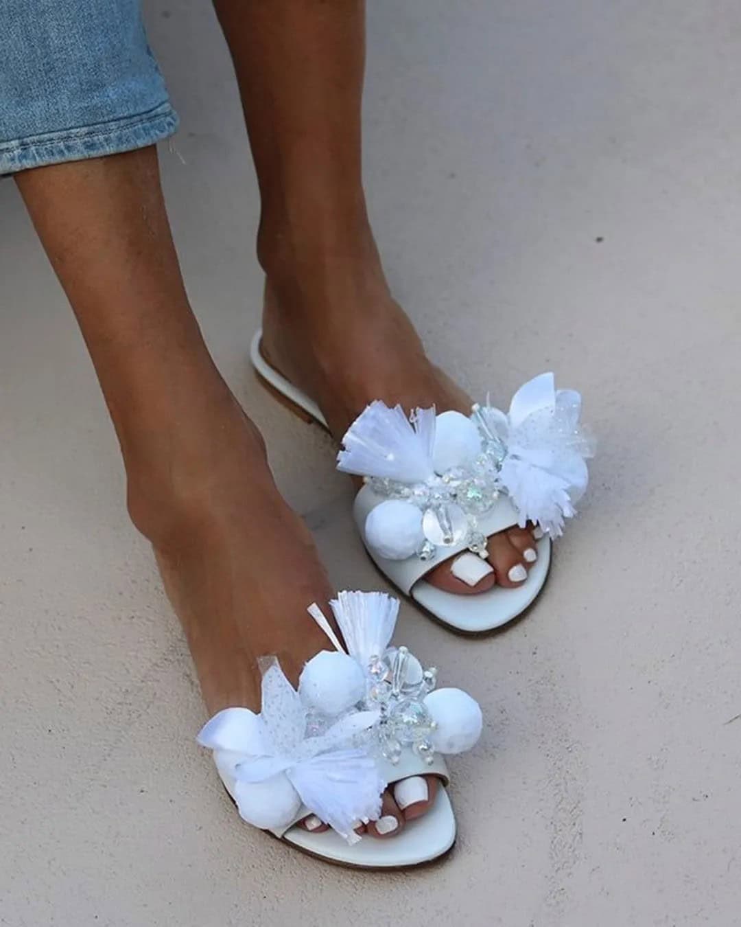 White Beach Sandals