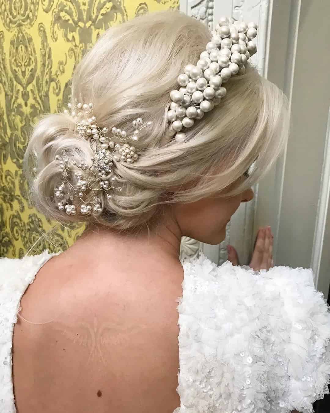 Elegant Wedding Updo With Headband