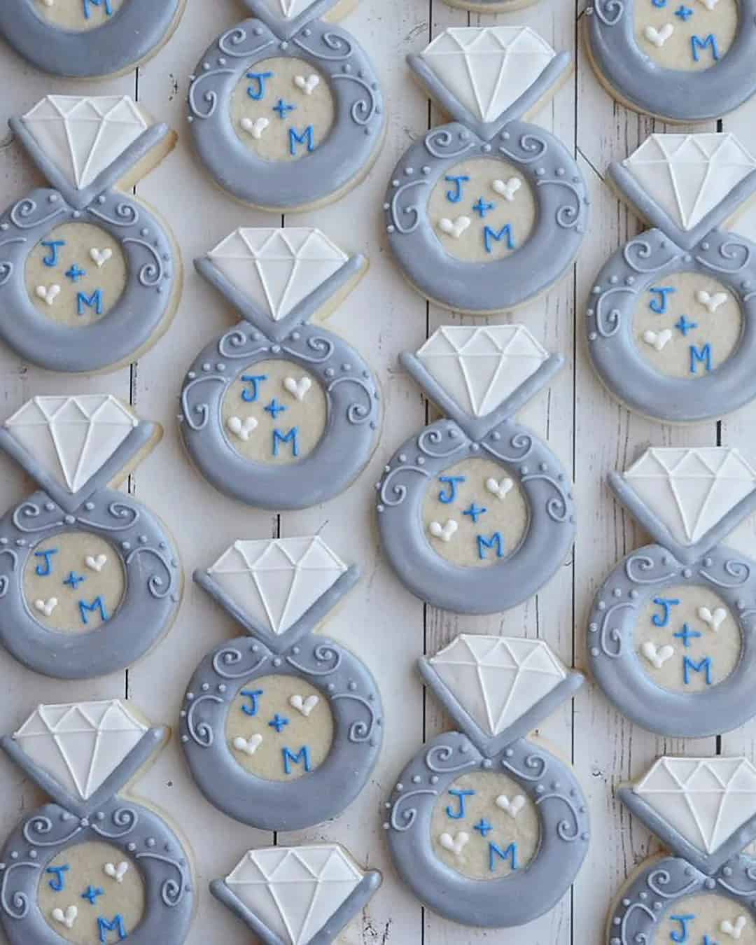 Diamond Rings Cookies For Wedding Party