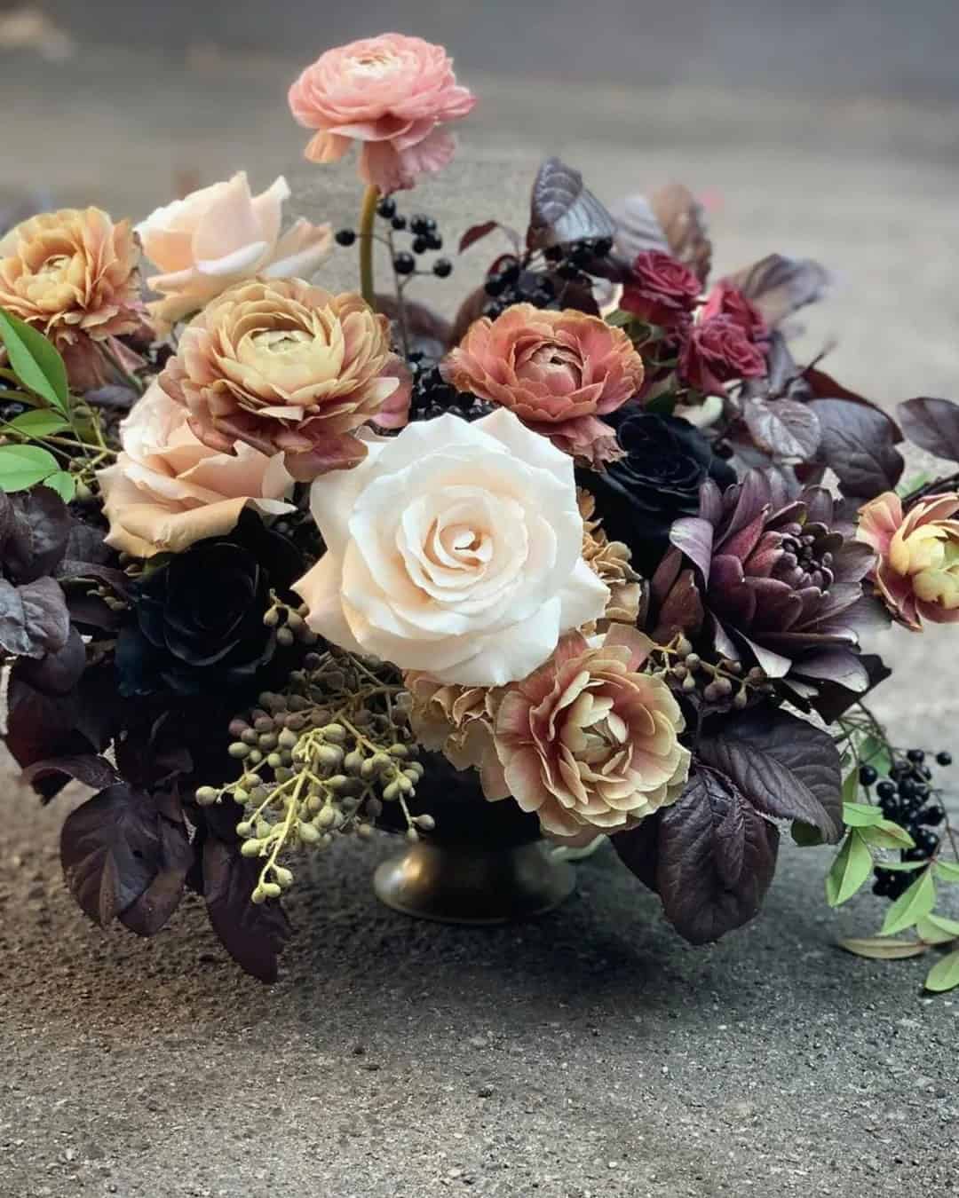 Black Floral Centerpieces