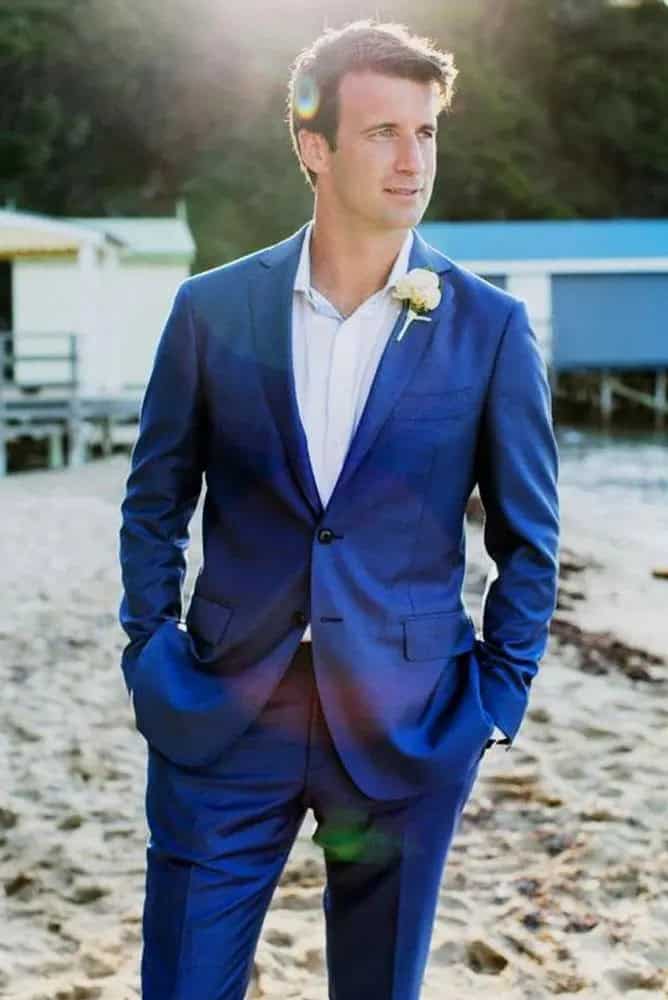 Groom Attire for Blue Theme