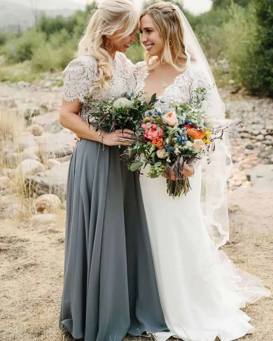 Peach and Dark Grey Wedding Colors