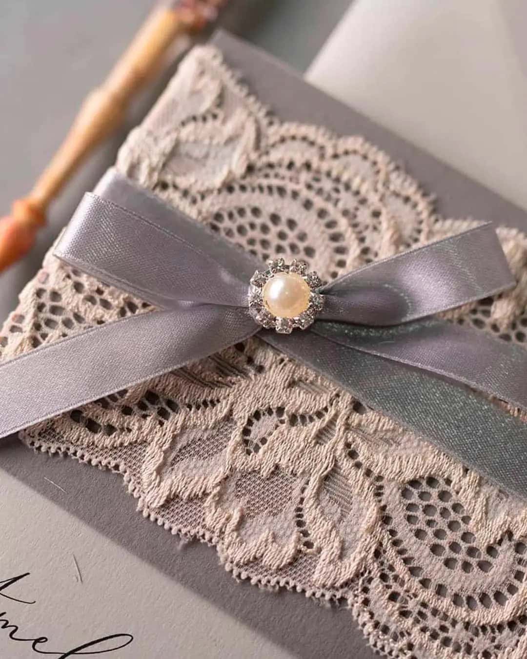 DIY lace wedding invitations