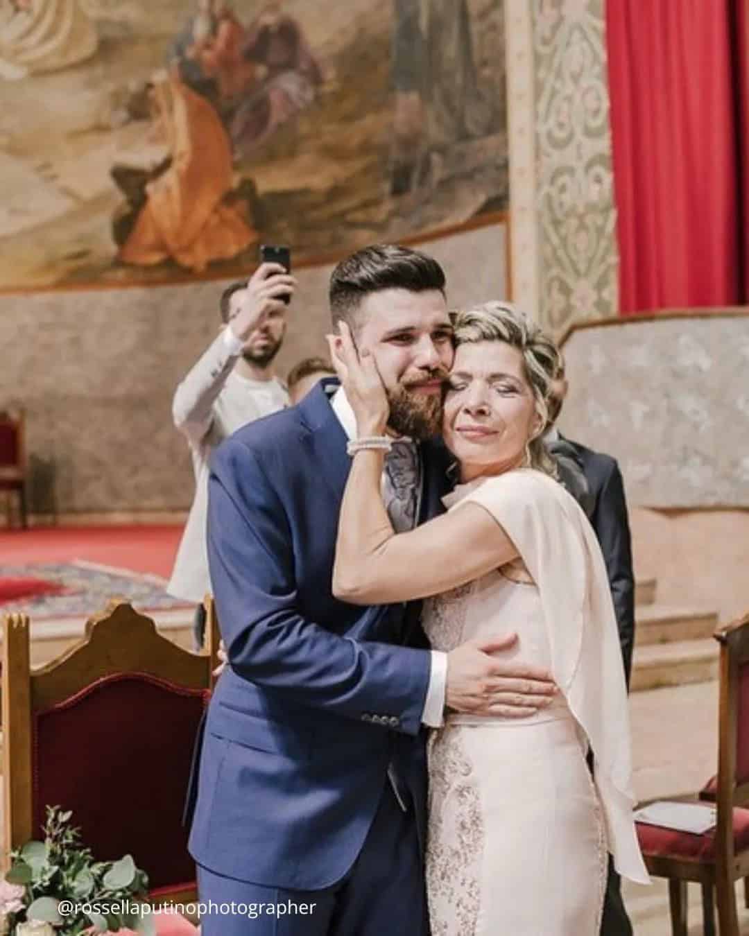 Groom with parents, individually and together