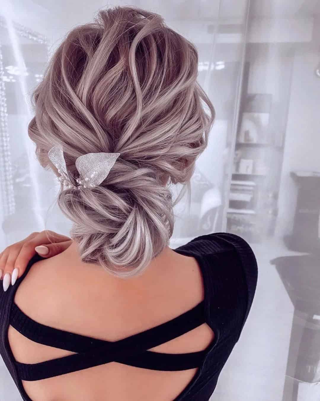 Curly Wedding Updos for Medium Hair