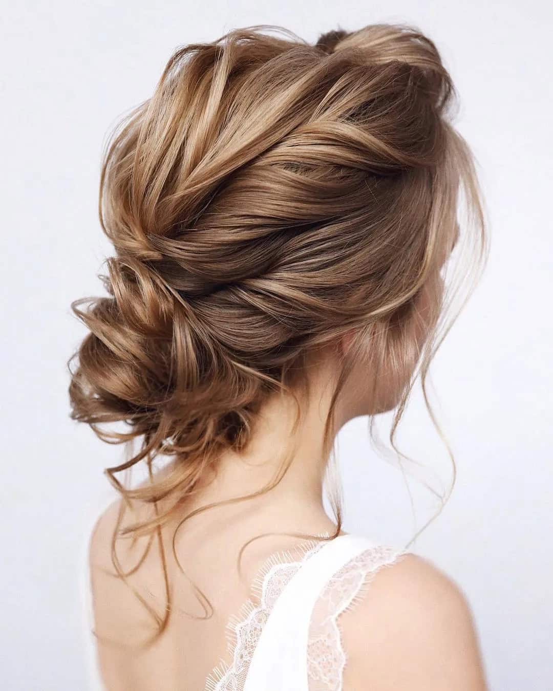 Low Updo For Brides With Medium Hair