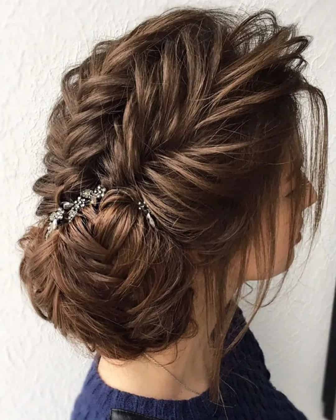 Wedding Hairstyles Side Bun With Braid