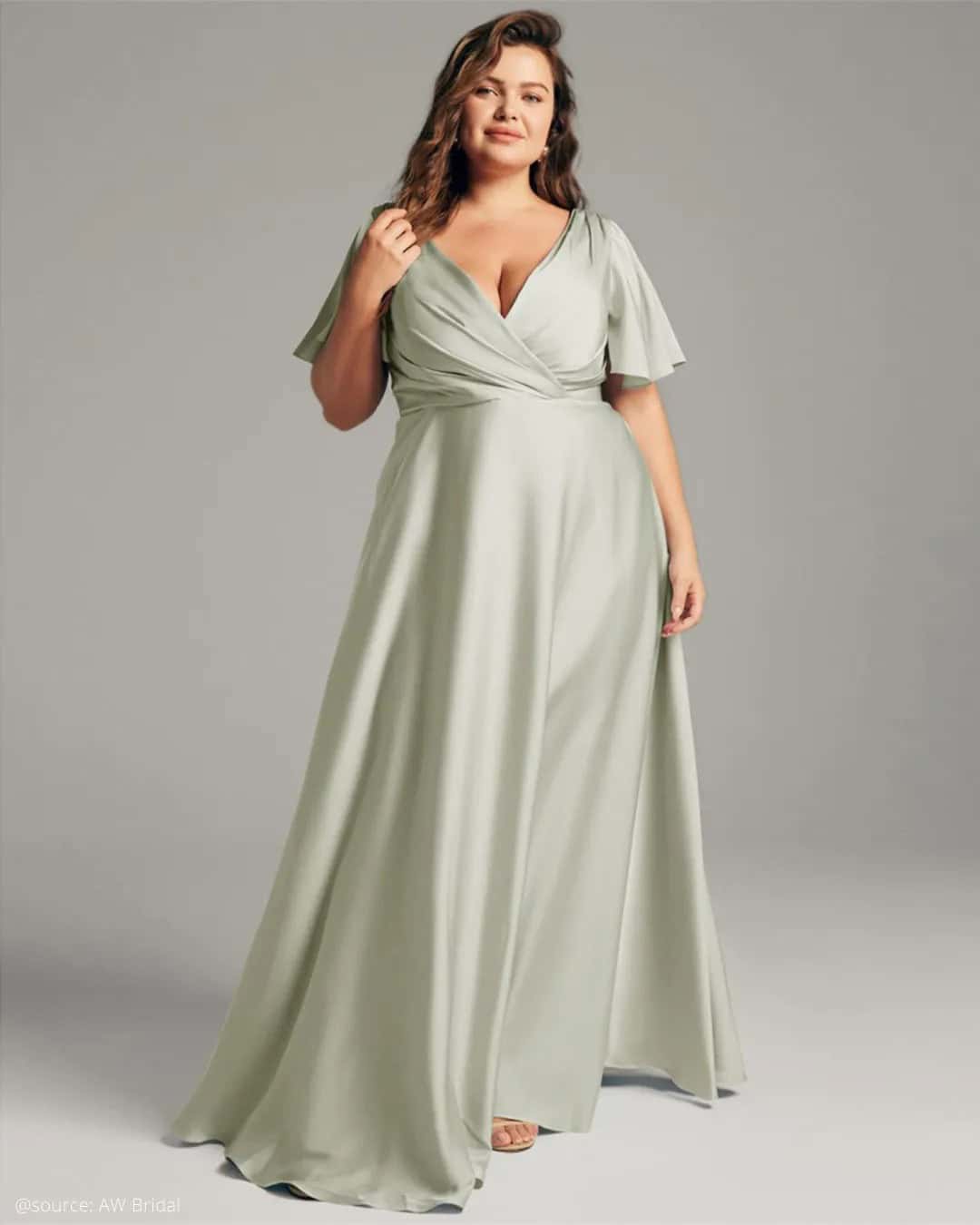 Plus Size Sage Green Bridesmaid Dresses