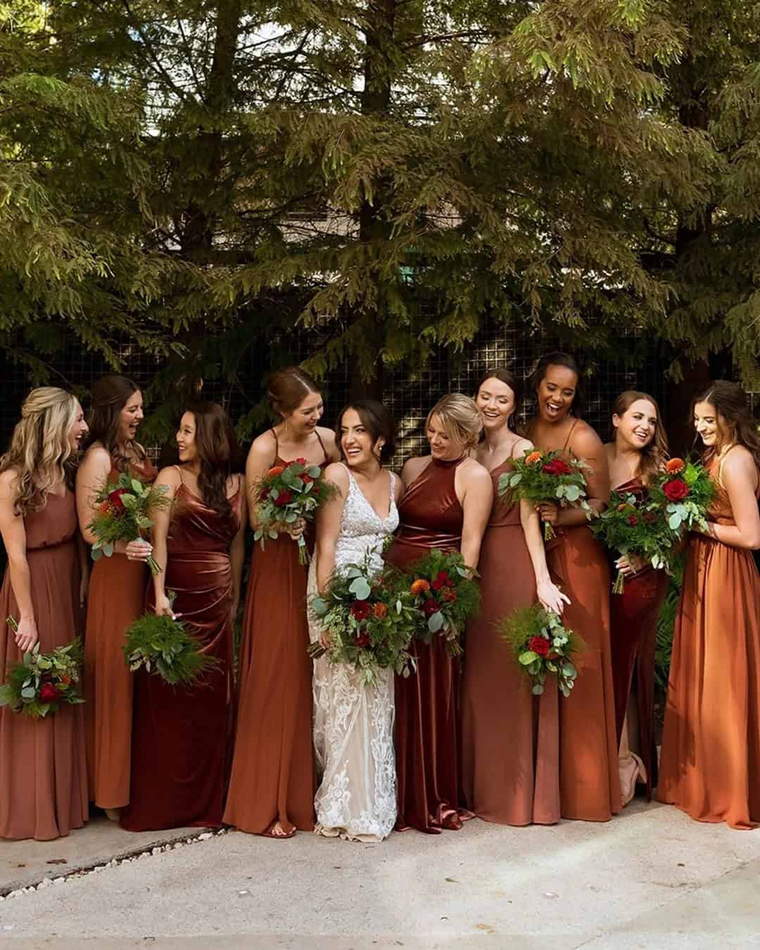 Chiffon Rust Bridesmaid Dresses