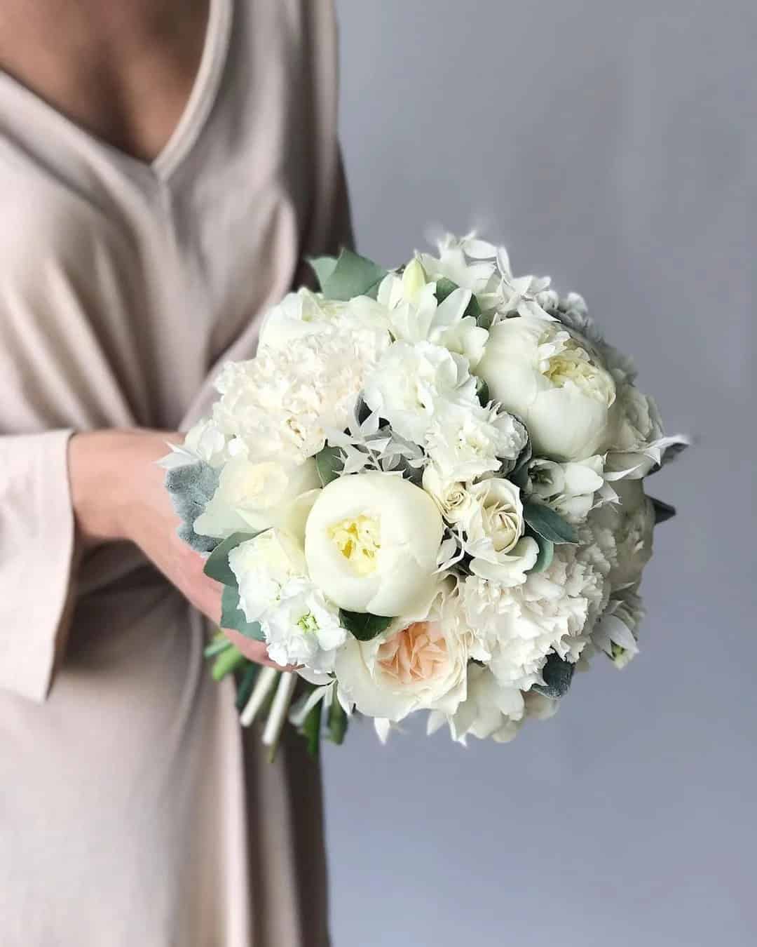 White Wedding Bouquets For Gentle Brides