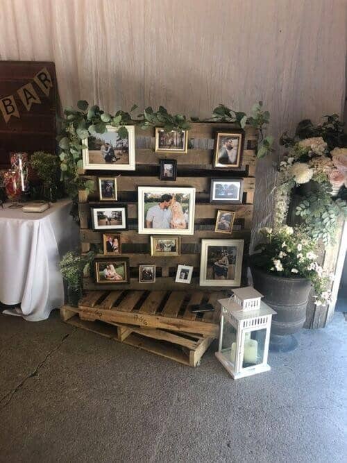 Wooden pallet photo section