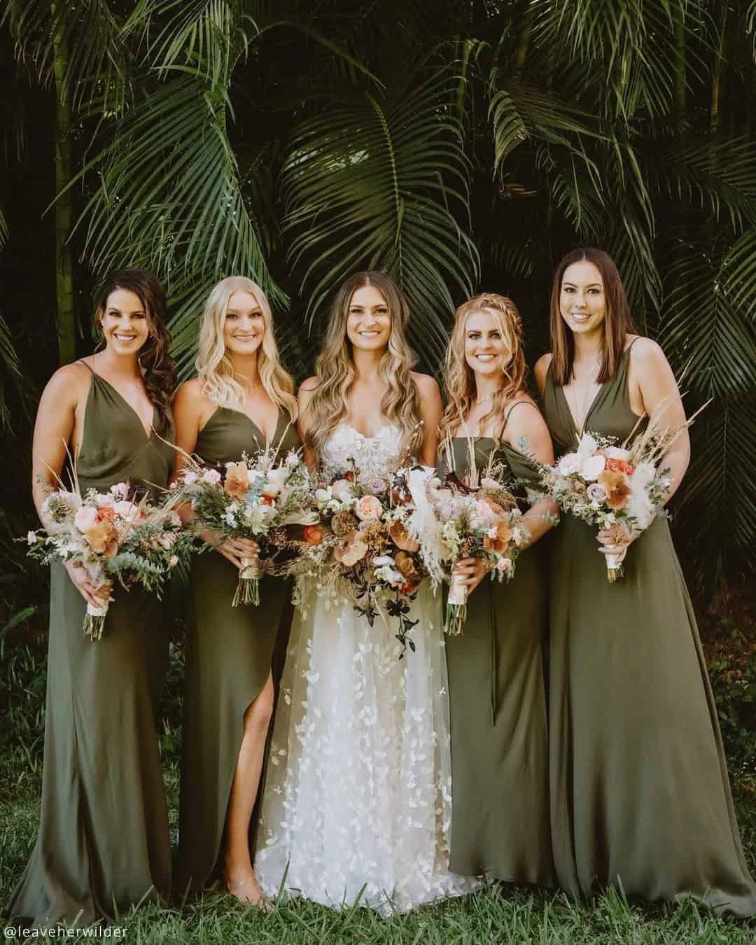 Olive Green Bridesmaid Dresses